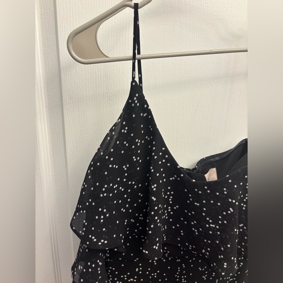 Keepsake Embrace Me Black Polka Dot One-Shoulder Maxi Dress - Picture 6 of 12